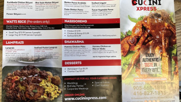 Cucini Xpress menu