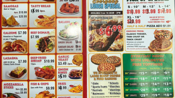 Canadian Pizza Unlimited menu