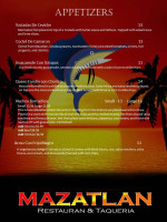 Mazatlan And Taqueria menu