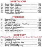 Blossom Garden Chinese Restaurant menu