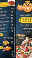 Louis' Pizzeria menu