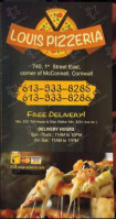 Louis' Pizzeria menu