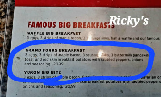 Ricky's All Day Grill Chilliwack Carta