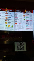 Hero Certified Burgers menu