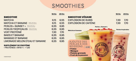 Café Dépôt Mail Champlain menu