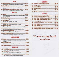 Bengal Fish&curry menu
