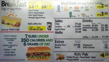 Subway menu