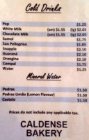 Caldense Bakery menu