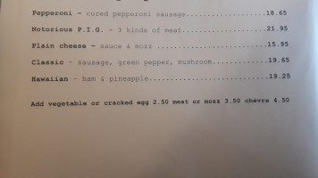 Joe's Wood Fired Pizza menu
