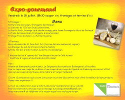 Expo Gourmand menu