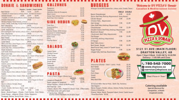 Dv Pizza Donair Menu