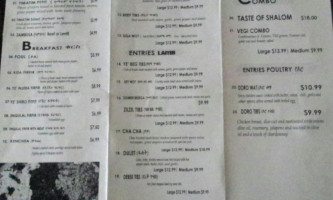 Shalom Ethiopian Eritrean Cardápio