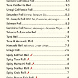 Tokyo Sushi Carte
