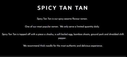 Sansotei Ramen Carte