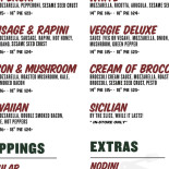 Shorty's Pizza Carta