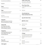 Benjamin's Bistro Carta