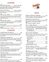 Snappers Grill menu