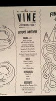 The Vine And Lounge menu