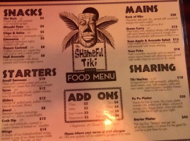 Shameful Tiki Room menu