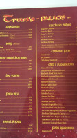 Tran's Palace Restaurant menu