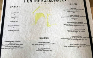 On The Boardwalk Cafe Wine menu