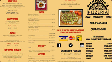 Richmoor's Pizzeria menu