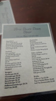 Three Doors Down Diner menu