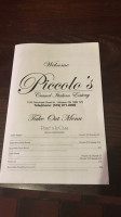 Piccolo's Pizza And Pasta House menu