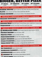 Gabriel Pizza menu