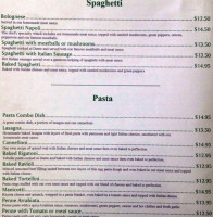 Napoli's Restaurant Pizza & Pasta menu