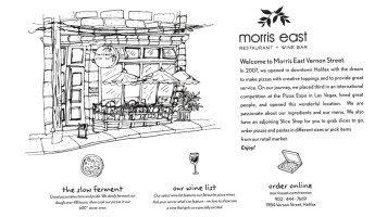 Morris East Slice Shop menu