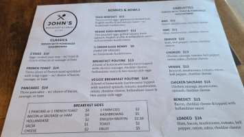 John's Breakfast & Lunch menu