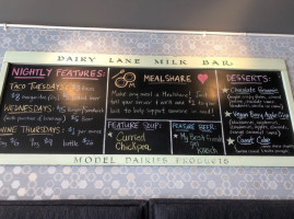 Dairy Lane Cafe menu