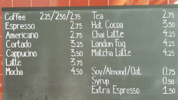 Folio Cafe menu