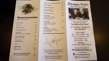 Philadelphia Kitchen menu