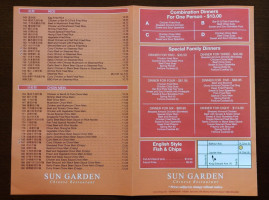 Sun Garden Chinese Restaurant menu
