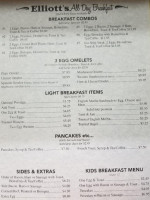 Elliott's Restaurant menu