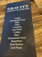 Gravity Espresso Wine food