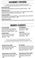 Mano's Lounge Yorkton menu