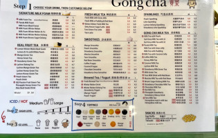 Gong Cha Bubble Tea menu