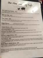 The Hen and Hog Cafe menu