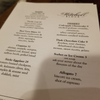 The Mitchell Block Restaurant  menu