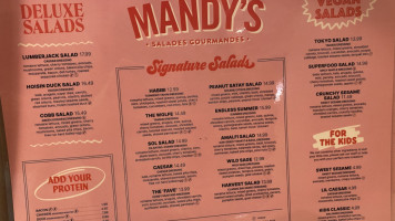 Mandy's menu