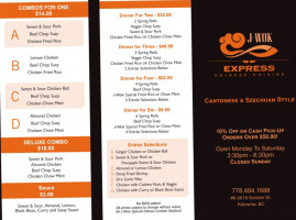 J-Wok Express menu