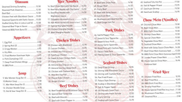 Dragon City Buffet menu