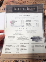 Bullock's Bistro menu
