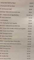 Asia's Best Cuisine menu
