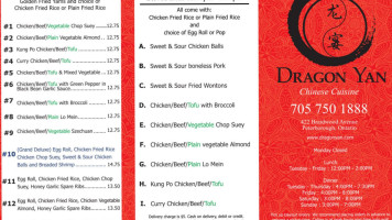 Dragon Yan menu