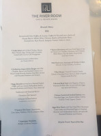The River Room Cafe Private Dining menu