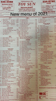 Toy Sun Restaurant menu